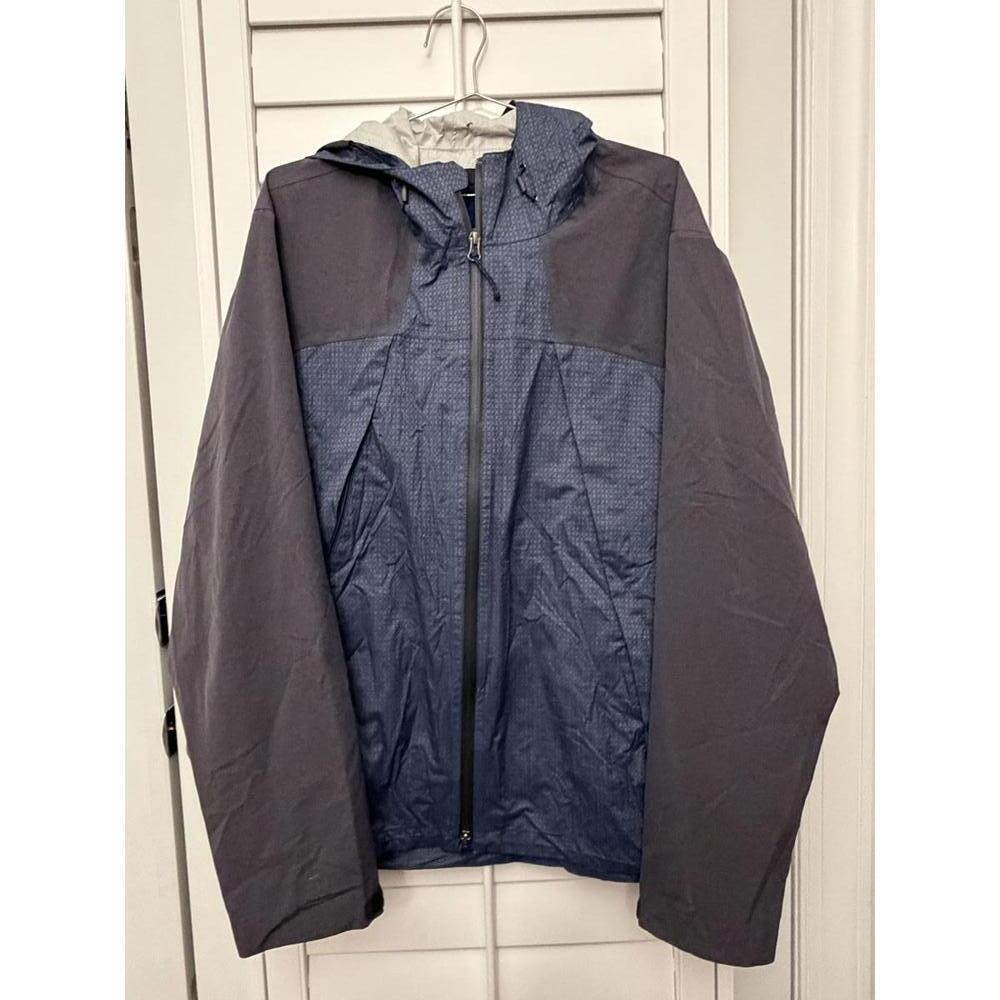 Prana Men’s hardshell rain jacket blue/gray size XL